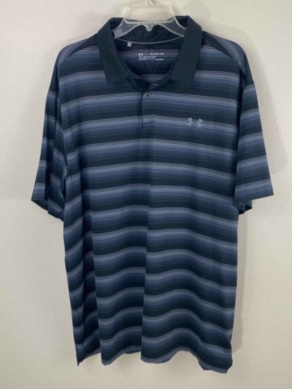 Under Armour HeatGear Blue Striped Golf Polo